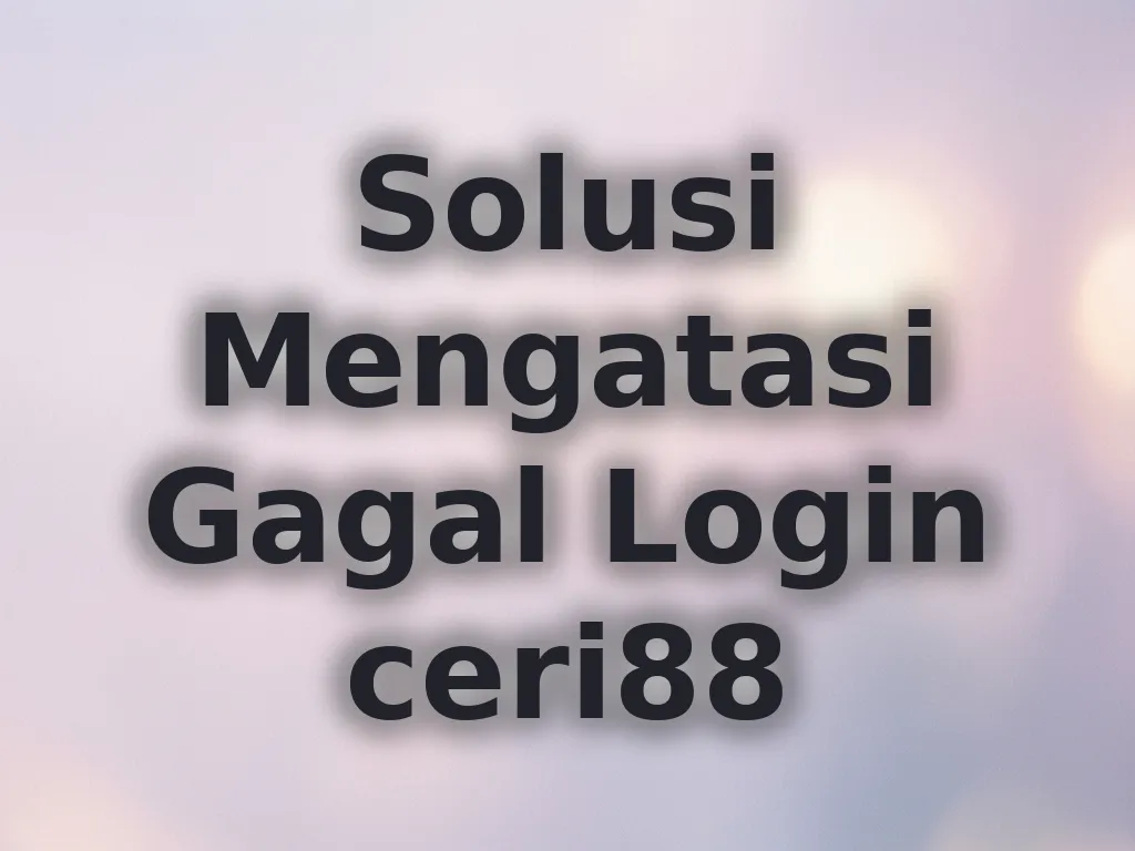 Solusi Mengatasi Gagal Login ceri88